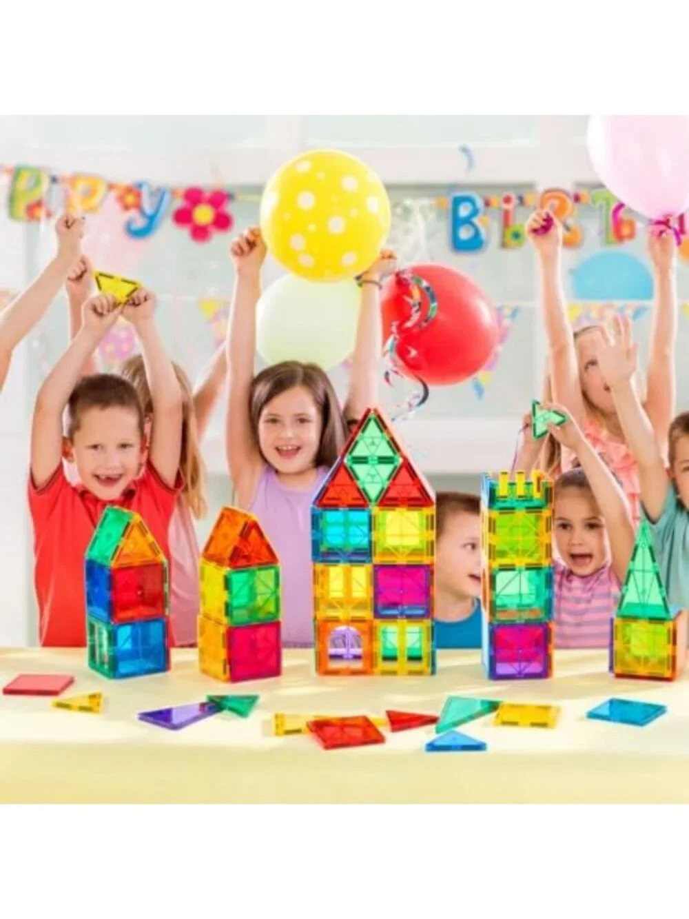 Magnetic Building Tiles Set, 100PCS STEM Construction Blocks, Preschool